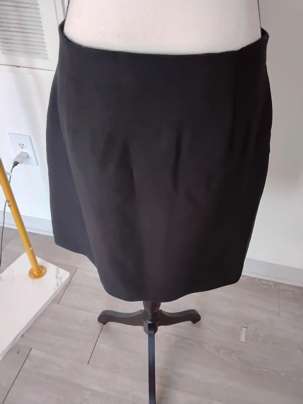 kate spade Black Mini Skirt with White Button Placket